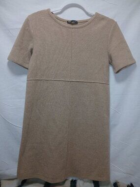 Zara Minimalist Wool‑Blend Tunic Dress – Medium